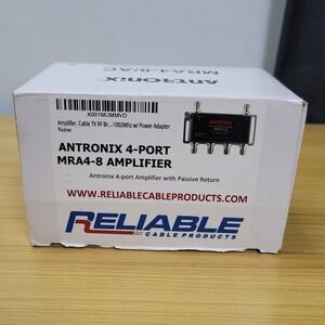 Antronix AMP MRA4-8 AC Broadband Cable TV Signal Booster With Power Supply